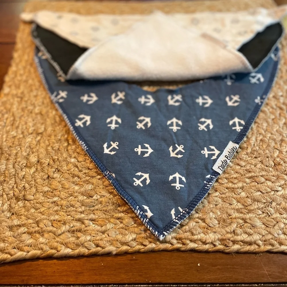 3 handkerchief style bibs